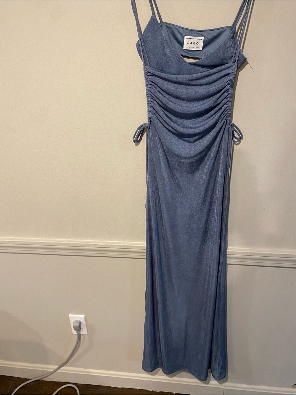 SABO Blue Ruched Slip Maxi Dress - Picture 6 of 6
